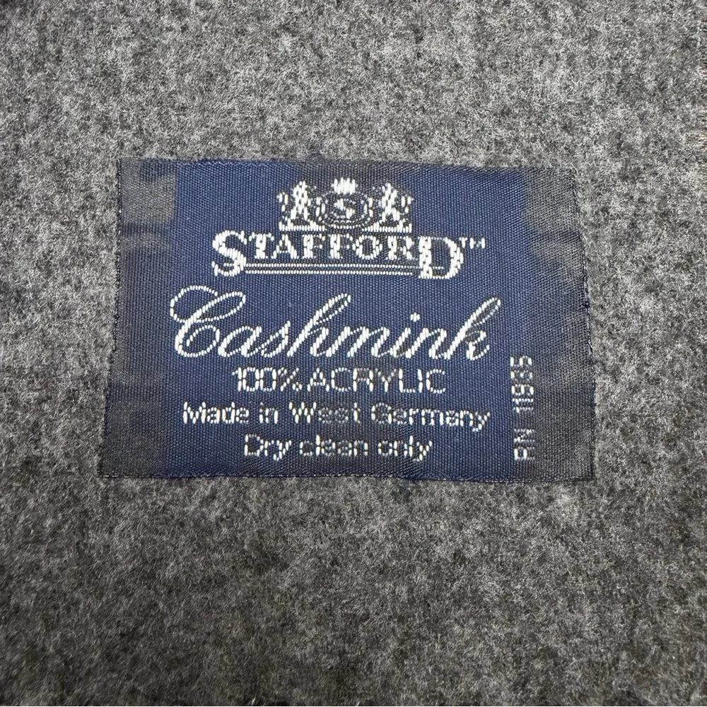 Vintage Stafford Charcoal Gray Men's Cashmink Scarf Classic Made in West Germany